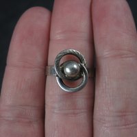 Vintage Sterling Atomic Ring Adjustable Size 5 to 7