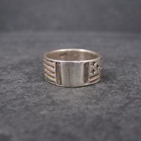 Vintage Sterling Flag Band Ring Size 5