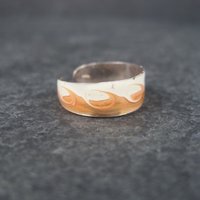 Vintage 90s Sterling Orange Enamel Toe Ring