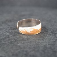 Vintage 90s Sterling Orange Enamel Toe Ring