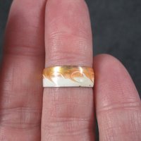 Vintage 90s Sterling Orange Enamel Toe Ring