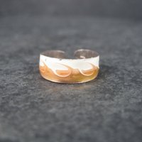 Vintage 90s Sterling Orange Enamel Toe Ring