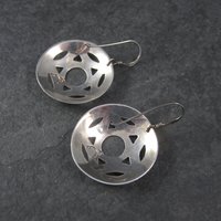 Vintage Southwestern Sterling Star Concho Earrings