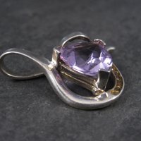 Huge Vintage Sterling Amethyst and Citrine Pendant