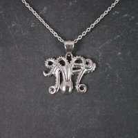 Estate Sterling Silver Octopus Pendant Necklace Laser Cut