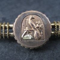 Antique 10K Peacock Bar Brooch