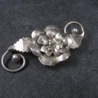 Vintage Sterling Flower Brooch