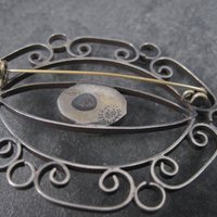 Vintage Mexican Sterling Filigree Brooch