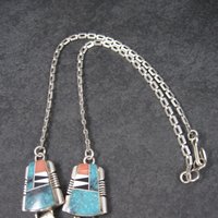 Vintage Navajo Turquoise Inlay Necklace John Charley