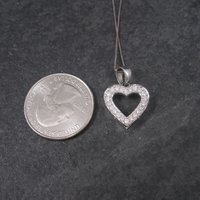 Estate 14K White Gold .25 Carat Diamond Heart Pendant Necklace