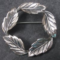 Estate Beau Sterling Leaf Brooch