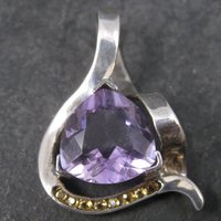 Huge Vintage Sterling Amethyst and Citrine Pendant