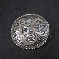 Vintage Black Hills Sterling Silver Brooch | Round Leaf Design Pin by Langers | South Dakota Jewelry Gift NOS