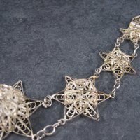 Vintage Sterling Filigree Star Necklace Focal
