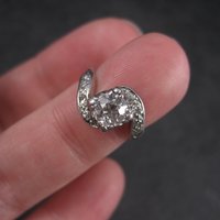 Antique Platinum .69 Carat Diamond Pinky Ring Size 2.5