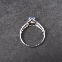 Blue Mystic Topaz Engagement Ring Sz 9