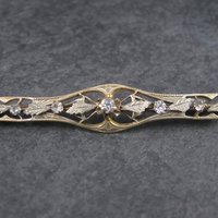 Antique Art Nouveau Rolled Gold Sterling Filigree Paste Diamond Brooch Sturdevant & Whiting