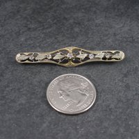 Antique Art Nouveau Rolled Gold Sterling Filigree Paste Diamond Brooch Sturdevant & Whiting