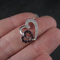 10K Pink Sapphire Diamond Heart Pendant