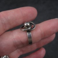 Vintage Sterling Atomic Ring Adjustable Size 5 to 7