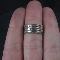 Vintage Sterling Flag Band Ring Size 5