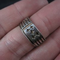 Vintage Sterling Flag Band Ring Size 5