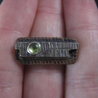 Vintage Modernist Sterling Copper Peridot Ring Size 7