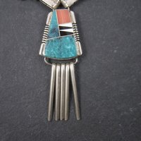 Vintage Navajo Turquoise Inlay Necklace John Charley