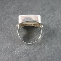 Vintage Sterling White Pottery Pineapple Ring Size 8.5