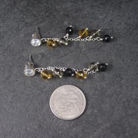 Earthy Sterling Crystal Dangle Earrings