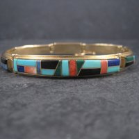 Vintage 14K Inlay Bracelet 8 Inches Cherokee Thomas Barbre
