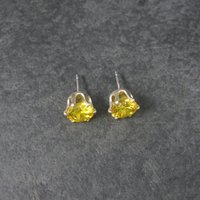Yellow Birthstone Sterling Stud Earrings 8mm