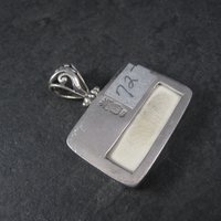 Vintage Sterling Floral Pottery Pendant Necklace