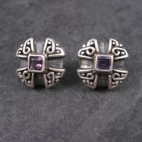 Vintage Sterling Amethyst Earrings