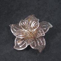 Vintage Flower Brooch Pendant Figural Filigree Sterling