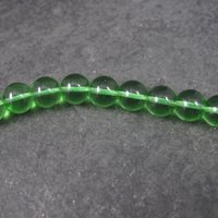 Green Glass 8mm Bead Strand 23 Beads