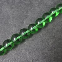 Green Glass 8mm Bead Strand 23 Beads