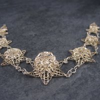 Vintage Sterling Filigree Star Necklace Focal