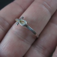 Dainty Vintage Sterling Ankh Ring Size 8