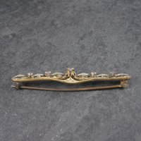 Antique Art Nouveau Rolled Gold Sterling Filigree Paste Diamond Brooch Sturdevant & Whiting