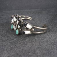 Vintage Sunface Jewelry Set Native American Cuff Bracelet and Ring Size 10