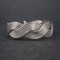 Estate Mexican Sterling Cuff Bracelet 7 Inches