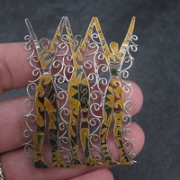 Celebrating Women Brooch Vintage Sterling Silver and Enamel