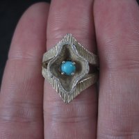 Vintage Southwestern Sterling Turquoise Ring Size 5