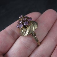 Vintage 10K Amethyst Harem Thai Princess Ring Size 7