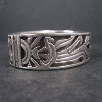 Vintage Mexican Sterling Sun Bangle Bracelet 6.75 Inches