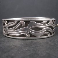 Vintage Mexican Sterling Sun Bangle Bracelet 6.75 Inches