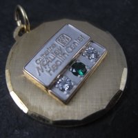 Vintage Catherine McAuley Health Center Diamond Emerald Service Pendant