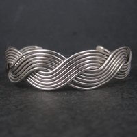 Estate Mexican Sterling Cuff Bracelet 7 Inches