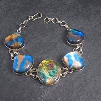 Sterling Silver Dichroic Glass Bracelet